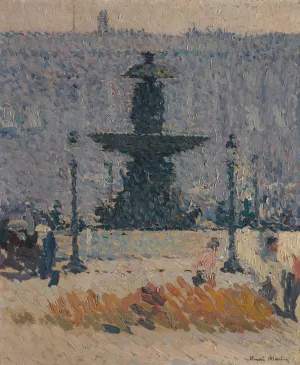 Une Des Fontaines De La Place De La Concorde a Paris by Henri Martin Oil Painting