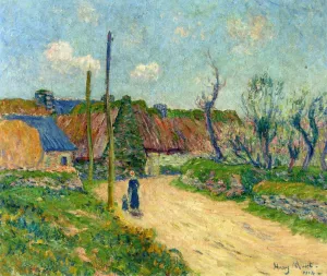 A Farm Oil painting by Henri Moret