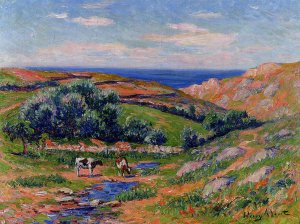 A Valley in Sadaine, the Bay of Douarnenez Oil painting by Henri Moret