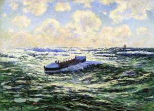 Boatful of Fishermen Oil painting by Henri Moret