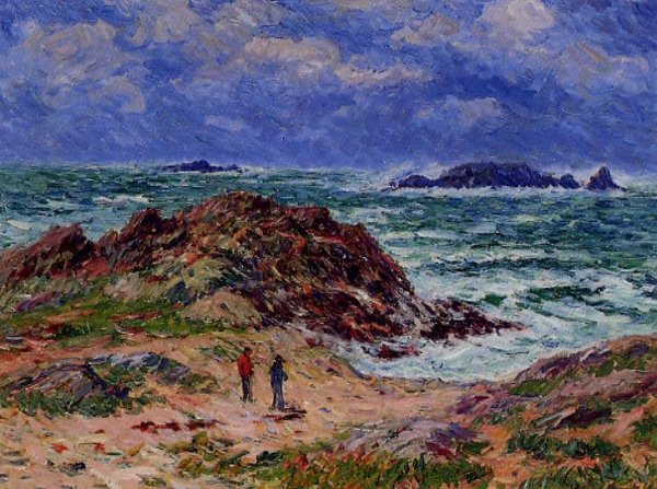 By the Sea in Southern Brittany by Henri Moret - Hand-Painted Oil Painting Reproduction