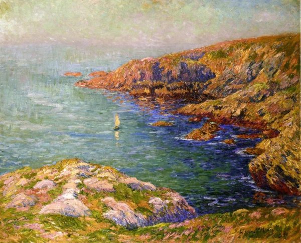 Calm, Coast of Brittany by Henri Moret - Hand-Painted Oil Painting Reproduction