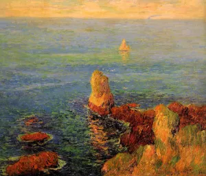 Calm Sea at L'Ile de Groux by Henri Moret Oil Painting