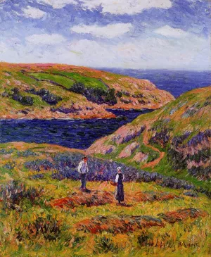 Cliffs at Clohars, Carnoet by Henri Moret - Oil Painting Reproduction