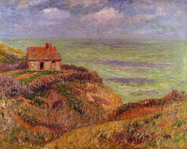 Cliffs of Moelian, Finistere by Henri Moret - Hand-Painted Oil Painting Reproduction