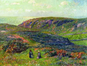 Conversation in the Moor by Henri Moret - Oil Painting Reproduction