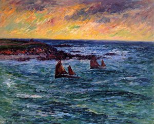 Evening, Audierne Oil painting by Henri Moret