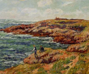 Fishermen on the Breton Coast by Henri Moret - Oil Painting Reproduction