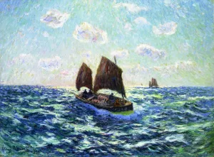 Fishing Boat in Brittany by Henri Moret - Oil Painting Reproduction