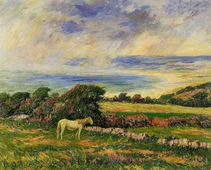 Horse in a Meadow by Henri Moret Oil Painting