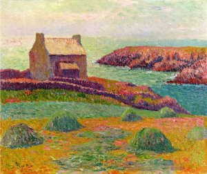 House on a Hill Oil painting by Henri Moret