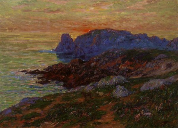 L'Ille d'Ouessant, Fininstere by Henri Moret - Hand-Painted Oil Painting Reproduction