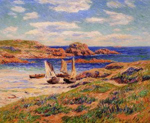 Porspoder, the Port, Finistere Oil painting by Henri Moret