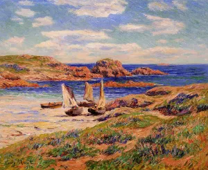 Porspoder, the Port, Finistere by Henri Moret Oil Painting