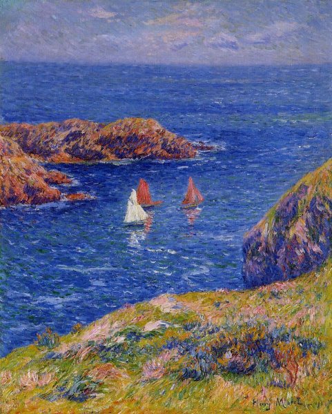 Quessant, Calm Day by Henri Moret - Hand-Painted Oil Painting Reproduction