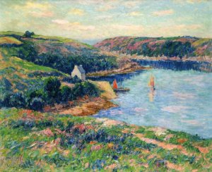 River in Belon Oil painting by Henri Moret