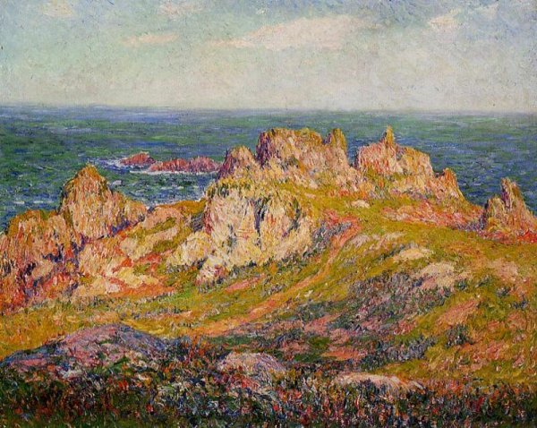 Rocks by the Sea by Henri Moret - Hand-Painted Oil Painting Reproduction
