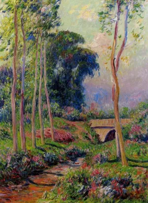 Row of Large Poplars Oil painting by Henri Moret