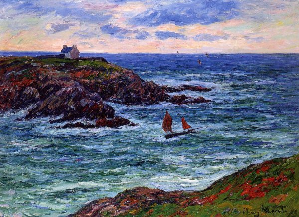 Main Product Photo of Seascape: Doelan, Brittany Painting by Henri Moret