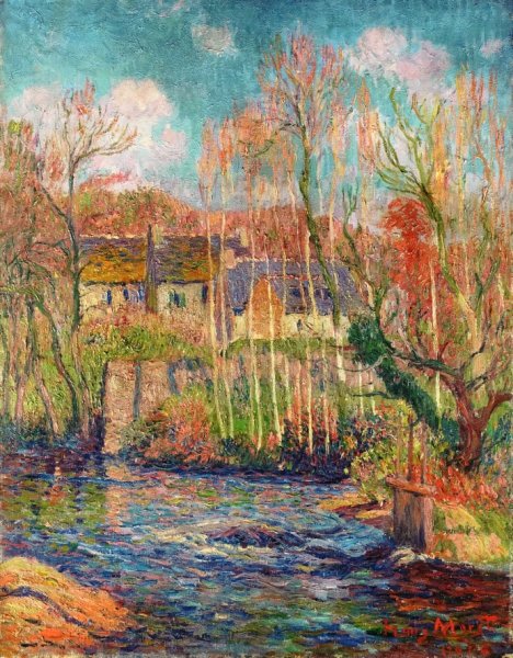Main Product Photo of Spring at Pont Aven Painting by Henri Moret