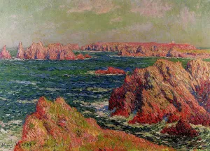 The Cliffs at Belle Ile by Henri Moret - Oil Painting Reproduction