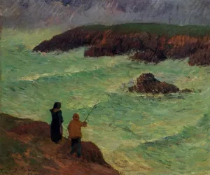 The Cliffs near the Sea Oil painting by Henri Moret