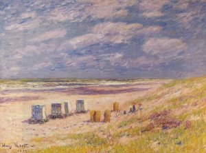 The Egmond Beach, Holland by Henri Moret Oil Painting