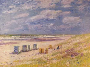 The Egmond Beach, Holland by Henri Moret Oil Painting