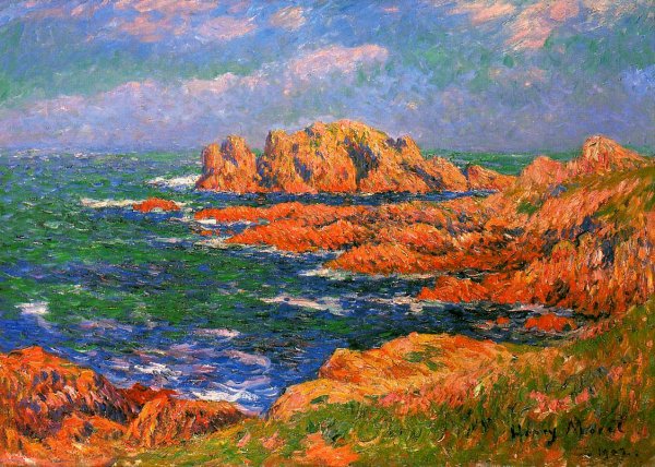 The Rocks at Ouessant by Henri Moret - Hand-Painted Oil Painting Reproduction