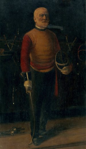Autoportrait en maitre d'armes by Henri Petit Oil Painting