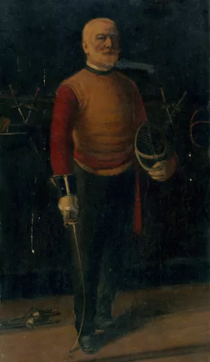 Autoportrait en maitre d'armes by Henri Petit Oil Painting
