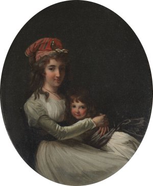 Portrait of a Mother and Daughter by Henri-Pierre Danloux Oil Painting