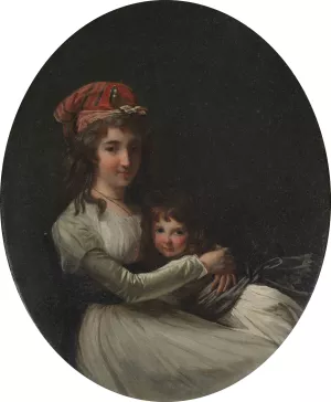 Portrait of a Mother and Daughter by Henri-Pierre Danloux Oil Painting