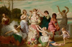 Clipping Cupid's wings by Henri-Pierre Picou Oil Painting