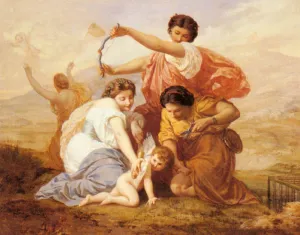 Clipping Cupid's Wings by Henri Pierre Picou - Oil Painting Reproduction