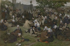 Pilgrimage in Brittany by Henri Pille Oil Painting