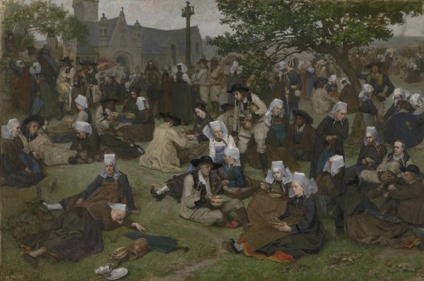 Pilgrimage in Brittany by Henri Pille - Hand-Painted Oil Painting Reproduction