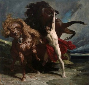 Automedon with the Horses of Achilles by Henri Regnault Oil Painting