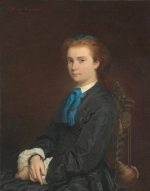 Portrait of a Young Woman by Henri Regnault Oil Painting