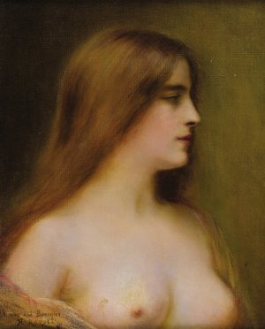 Portrait of a Young Woman by Henri Rondel Oil Painting