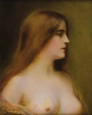 Portrait of a Young Woman by Henri Rondel Oil Painting