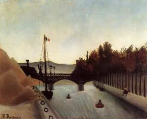 Footbridge at Passy Oil painting by Henri Rousseau