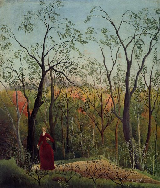 Main Product Photo of Forest Promenade Painting by Henri Rousseau