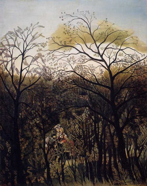 Main Product Photo of Forest Rendezvous Painting by Henri Rousseau
