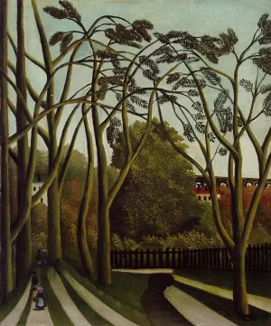 Landscape on the Banks of the Bievre at Becetre, Spring by Henri Rousseau - Oil Painting Reproduction