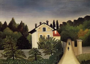Landscape on the Banks of the Oise, Area of Chaponval by Henri Rousseau Oil Painting