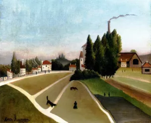 Landscape with Factory by Henri Rousseau Oil Painting