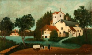 Landscape with Watermill by Henri Rousseau Oil Painting