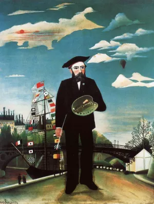 Myself, Landscape Portrait by Henri Rousseau Oil Painting