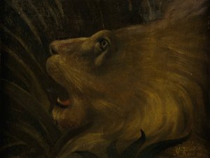 Tete de lion by Henri Rousseau Oil Painting